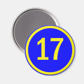 nummer 17 in een cirkel magneet (Voorkant / Achterkant)