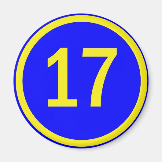 nummer 17 in een cirkel magneet (Voorkant)