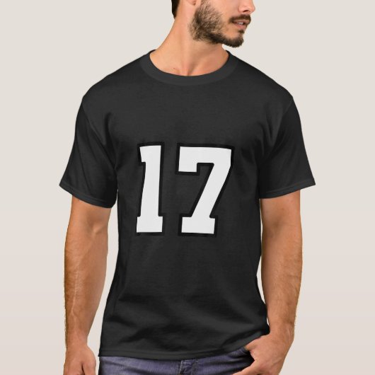 Nummer 17 Varsity Sportstijl T Shirt (Voorkant)