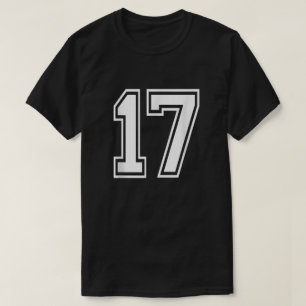 Nummer 17 Varsity Sportteam Jersey 17e verjaardag T-shirt