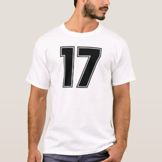 Nummer 17 voor- en achterkant bedrukt t-shirt