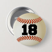 Nummer 18 Baseball Ronde Button 7,6 Cm (Voorkant /achterkant)