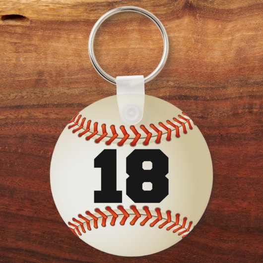 Nummer 18 Baseball Sleutelhanger (Voorkant)