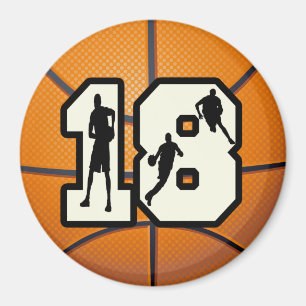 Nummer 18 Basketball Magneet