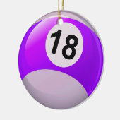 Nummer 18 Billiards Ball Keramisch Ornament (Links)