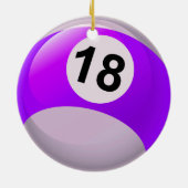 Nummer 18 Billiards Ball Keramisch Ornament (Achterkant)