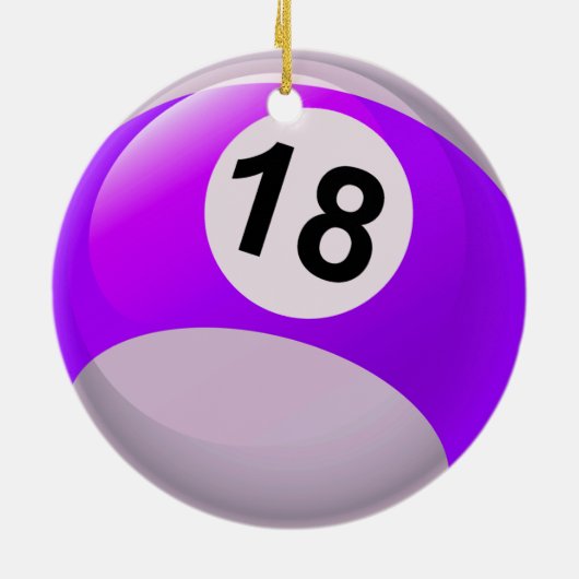 Nummer 18 Billiards Ball Keramisch Ornament (Achterkant)