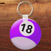 Nummer 18 Billiards Ball Sleutelhanger (Voorkant)