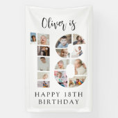 Nummer 18 Foto Collage 18e Verjaardagsfeest Spandoek (Verticaal)