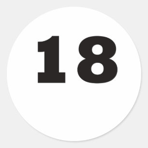 Nummer 18 ronde sticker