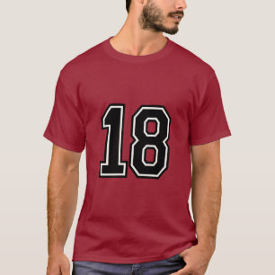 Nummer 18 Varsity Sport Jersey 18e Verjaardag T-shirt