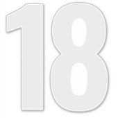 Nummer 18 Zilvergrijs en witte sticker (Voorkant)