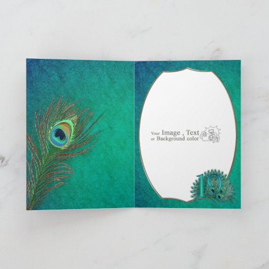 Nummer 19 / leeftijd / jaar / 19e verjaardag sjabl kaart (Binnen)