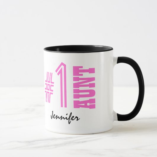 Nummer 1 Aangepast Collectie Cadeaucode Roze 1 Mok (Rechts)