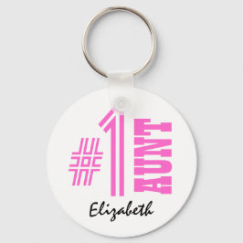 Nummer 1 Aangepast Collectie Cadeaucode Roze Sleutelhanger