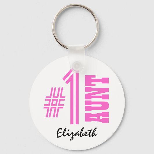 Nummer 1 Aangepast Collectie Cadeaucode Roze Sleutelhanger (Voorkant)