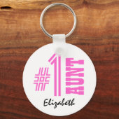 Nummer 1 Aangepast Collectie Cadeaucode Roze Sleutelhanger (Voorkant)