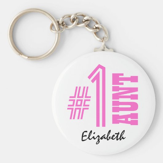 Nummer 1 Aangepast Collectie Cadeaucode Roze Sleutelhanger (Voorkant)