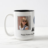 Nummer 1 Abuelo 2 Aangepaste foto-Mok Tweekleurige Koffiemok (Links)