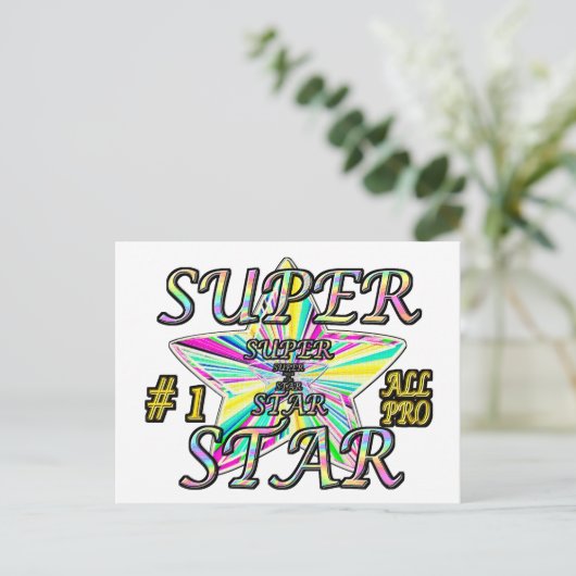 Nummer 1 Alle Pro Super Star Briefkaart (Staand voorkant)