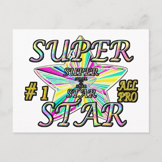 Nummer 1 Alle Pro Super Star Briefkaart (Voorkant)