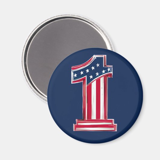 Nummer 1 Amerikaan Magneet (Voorkant / Achterkant)