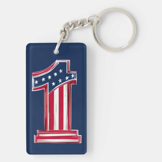 Nummer 1 Amerikaan Sleutelhanger (achterkant)