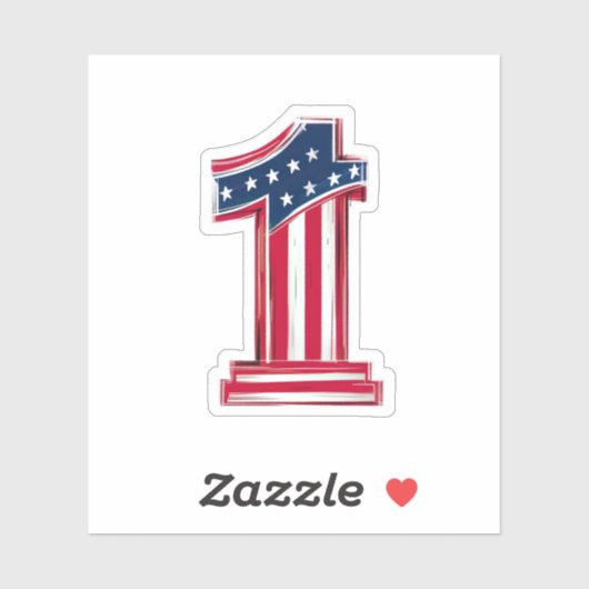 Nummer 1 Amerikaan Sticker (Vel)