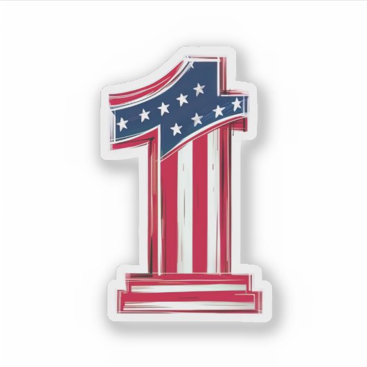 Nummer 1 Amerikaan Sticker (Voorkant)