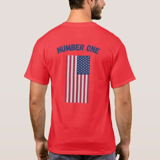 Nummer 1 Amerikaanse vlag Patriottisch Collectie T-shirt (Achterkant)
