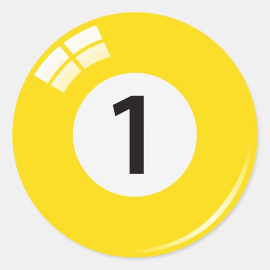 Nummer 1: balkstickers/etiketten ronde sticker (Voorkant)