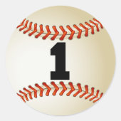 Nummer 1 Baseball Ronde Sticker (Voorkant)