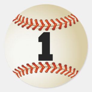 Nummer 1 Baseball Ronde Sticker