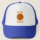 Nummer #1 Basketbalfan met Jouw naam Trucker Pet (Voorkant)