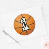 Nummer 1 Basketball en speler Ronde Sticker (Envelop)