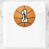 Nummer 1 Basketball en speler Ronde Sticker (Tas)