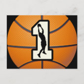 Nummer 1 Basketball en spelers Briefkaart (Voorkant)