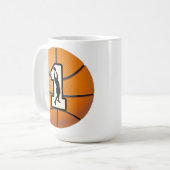 Nummer 1 Basketball en spelers Koffiemok (Voorkant links)