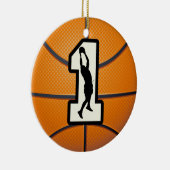 Nummer 1 Basketball Keramisch Ornament (Rechts)