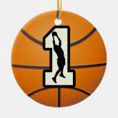 Nummer 1 Basketball Keramisch Ornament (Voorkant)