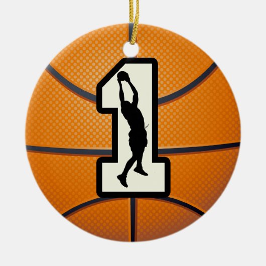 Nummer 1 Basketball Keramisch Ornament (Voorkant)