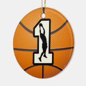 Nummer 1 Basketball Keramisch Ornament (Links)