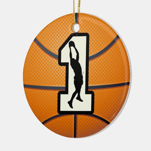 Nummer 1 Basketball Keramisch Ornament (Links)