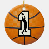 Nummer 1 Basketball Keramisch Ornament (Achterkant)