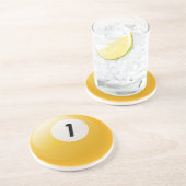Nummer 1 Billiards Ball Zandsteen Onderzetter (Zijkant)