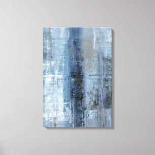 'Nummer 1' Blauw en grijs Abstract afdrukken