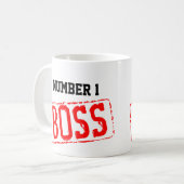 Nummer 1 Boss Coffee Mok | MOTIVATIE (Voorkant links)