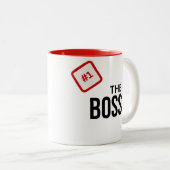 Nummer 1 Boss Gift Tweekleurige Koffiemok (Voorkant rechts)
