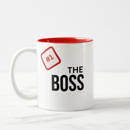 Nummer 1 Boss Gift Tweekleurige Koffiemok (Links)
