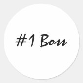 Nummer 1 Boss personaliseren Ronde Sticker (Voorkant)